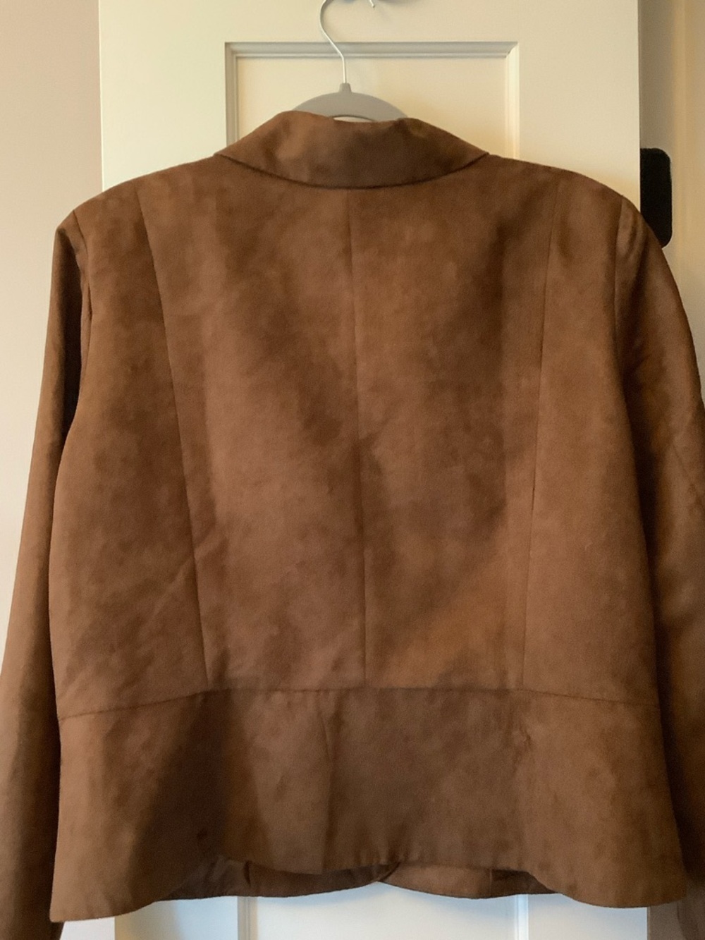 Women’s Brown Suede-Effect Blazer Jacket - Picture 8 of 9